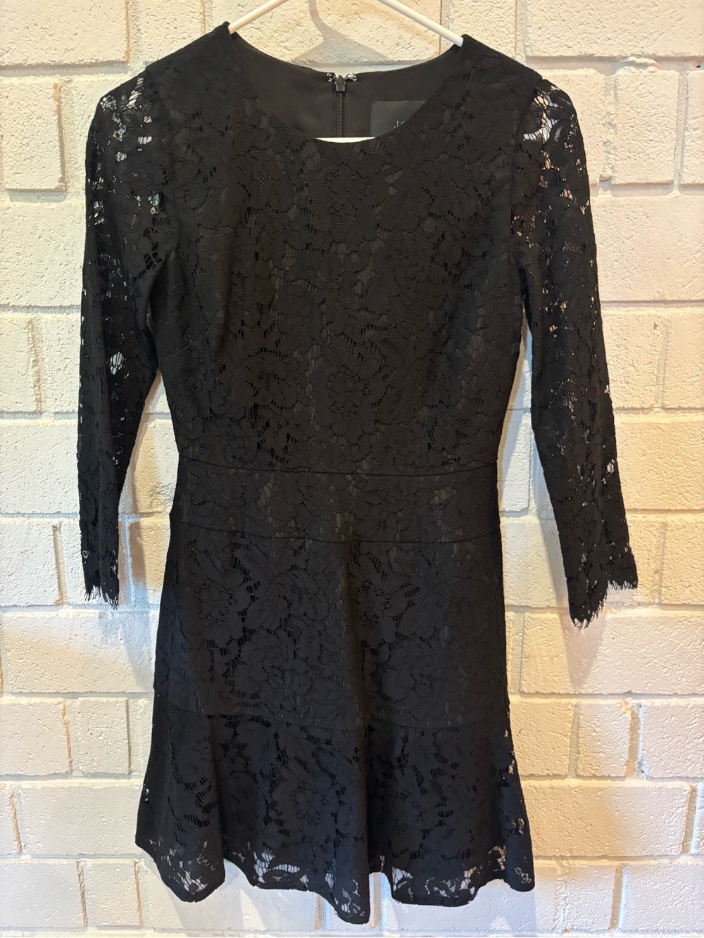 J. Crew Black Lace Long Sleeve Dress